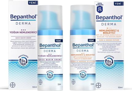 Derma Nemlendirici & Besleyici SPF 25 Günlük Yüz Kremi 50ML + Derma Yoğun Nemlendirici Gece Bakım Kremi 50ML