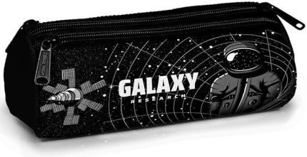 High Üç Gözlü Okul Kalem Çantası - Erkek Çocuk - Siyah Galaxy