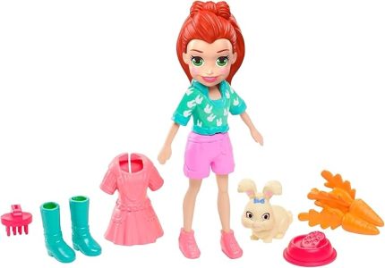 Pocket ve Hayvan Dostu Oyun Seti, Hoptastic Lila Bebek, Hayvanı ve Aksesuarları GDM11