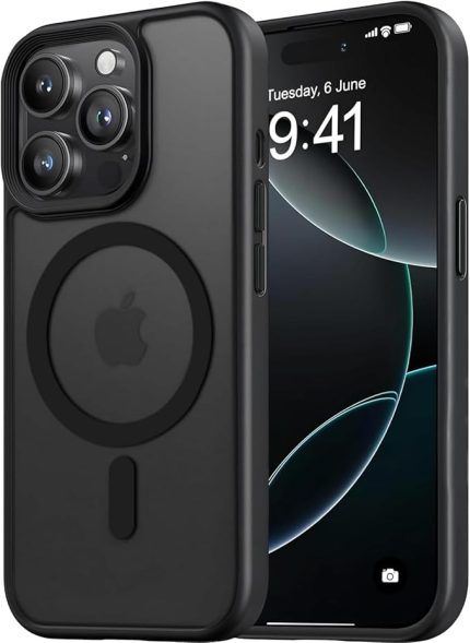 iPhone 13 ve 14 için Magsafe ile Uyumlu Fusion Mat Serisi Kaliteli Orijinal Versiyon Kılıf Metal Tuş Takımı ve Ultra Güçlü Gerçek Mıknatıslar Şık Tasarım Kılıf (Siyah, 13-14)