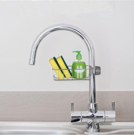 Banyo Duş Musluk Üstü Rafı Sabun Sünger Askısı Raf Tek Kat