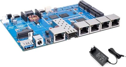 Banana Pi BPI-R4 Lite Router -OpenWrt, MT7987A Chip, 2GB DDR4, 2,5G SFP & RJ45 WAN, 4X 1G LAN, ağ bağlantısı endüstriyel tek platin bilgisayar (R4 Lite Bareboard + güç kaynağı)