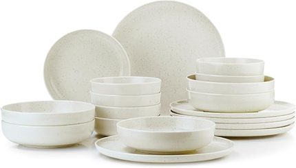 Porselen Moderna 18 Parça 6 Kişilik Yemek Takımı Krem