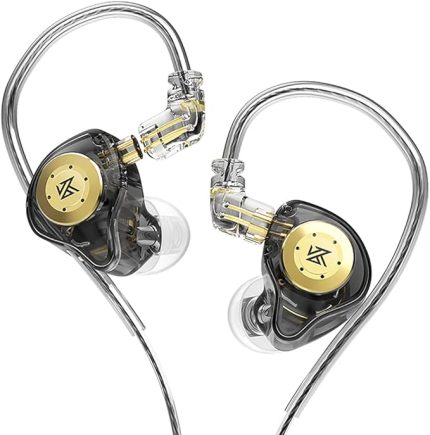 EDXPro KZ EDX kulak içi monitör, HiFi stereo sahne/stüdyo IEM gürültü yalıtımlı spor kulaklık/kulaklık/kulaklık/müzisyen odyofili için çıkarılabilir kablolu (mikrofonsuz, yarı saydam siyah)