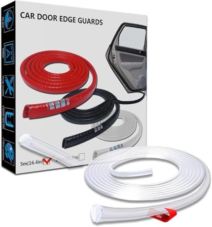 Otomobil kapı kenarı koruması, 16,4 ft 5 m U şeklinde kauçuk kenar kırpma, araba kapısı koruması, şeffaf