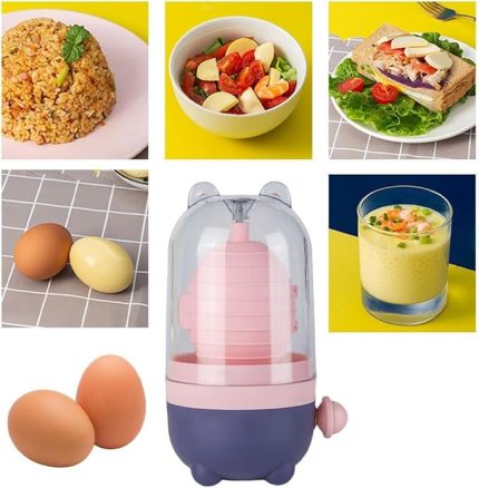 Yumurta Spinner Scrambler Haşlanmış, Manuel Yumurta Çalkalayıcılar, Silikon Çırpıcı Yumurta Sarısı Karıştırıcı, Çekme İpli, Mutfak Pişirme için Yumurta Homojenizatörü