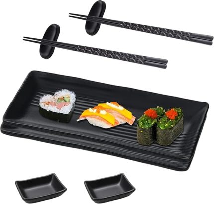 parçalı Sushi Tabağı Dip Kaseli Arduvaz 21 × 10 cm Suşi Sofra Takımı Çubuklu Arduvaz Tabakları, Depolama Bankları Dip Kaseleri Arduvaz Tabağı 2 Kişilik