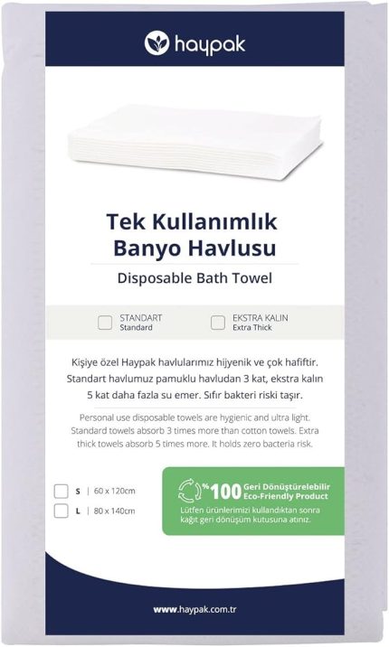 Tek kullanımlık Banyo Havlusu Ekstra Kalın 80x140 cm - 12 adet