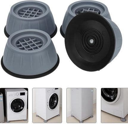 Gürültü Engelleyici ve Kaymaz Titreşim Önleyici Makine Ayağı Pedleri – Çamaşır ve Bulaşık Makinesi, Kurutma, Kanepe, Koltuk, Beyaz Eşya için Stoper Ayak 4’lü Set