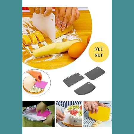 Hamur Pasta Kesici Kazıyıcı Dilimleyici Şekillendirici Plastik Aparat (Asortili) - Görsel 2