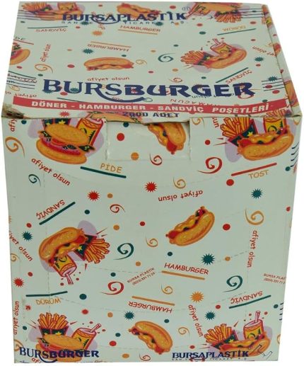 Plastik Bursburger Döner Hamburger Sandviç Hışır Poşeti 13X14 2000 Adet