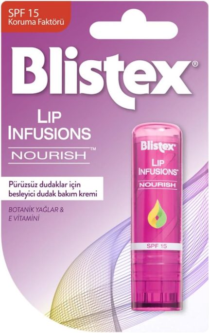 Lip Infusions Hydration Uzun Süreli Nemlendirici Dudak Bakım Kremi + Blistex Lip Infusions Nourish SPF 15 Güneş Koruyucu Besleyici Dudak Bakım Kremi