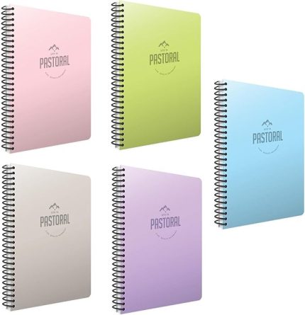 187783 Defter 17X24 Pastoral Spiralli Pp 72 Yaprak Kareli 3252