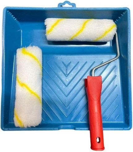 İz Bırakmayan Büyük Boya Rulosu Saten Rulo 15 Cm + Yedek Başlığı Ve Büyük Boyama Kabı Tek Ebat