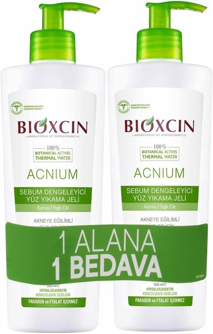 Acnium Sebum Dengeleyici Yüz Yıkama Jeli 500 ml + 500 ml Avantaj Paket