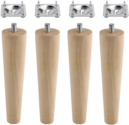Ahşap Mobilya Koltuk Kanepe Sehpa Masa Ayağı Ayakları M8 Civatalı 15 cm + Bağlantı Aparatlı 8'li Set