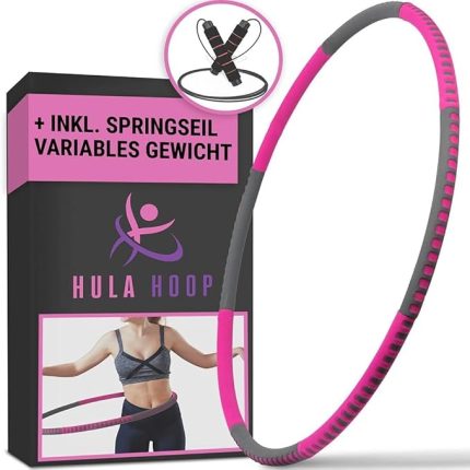 Hula Hoop lastik 77 – 94 cm 829 – 2250 gram, Hula Hoop yetişkin, çocuklar kilo vermek ve masaj için, 7 – 8 parçalı çıkarılabilir Hula-Hoop lastikleri, fitness, antrenman
