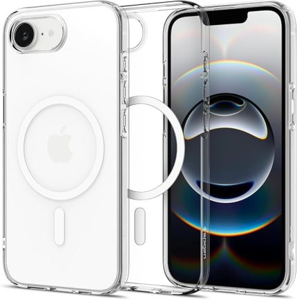 iPhone 16e ile uyumlu ince MagSafe Kılıf Liquid Crystal Sararma Karşıtı DuraClear Hava Kanalı Teknolojisi Askeri Sınıf Koruma MagFit Clear White Şeffaf Kapak - ACS09150
