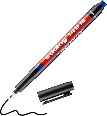 149 M silgili permanent kalem - asetat kalemi - siyah - 1 kalem - yuvarlak uç 1 mm