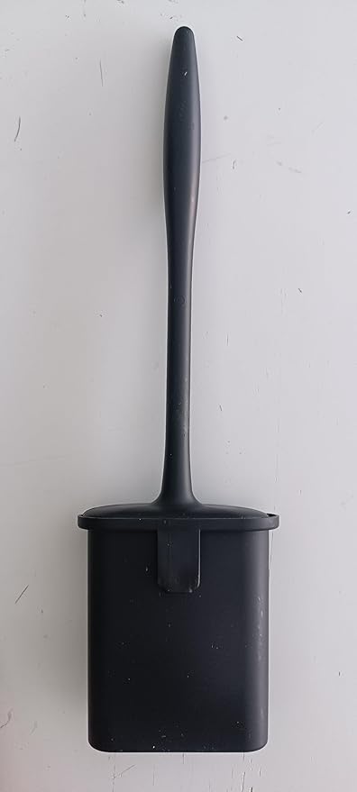 Tuvalet Fırçası Silikon Klozet WC Banyo Küvet Temizleme Fırçası Antibakteriyel Kolay Temizlenir Delmeden Duvara Monte Ürün boyutu: 36.5cm x 10cm x 4.1cm (Siyah)