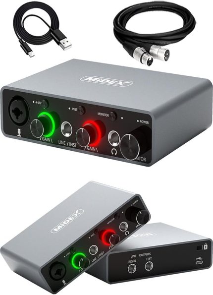 GLX-700GR XLR Üst Segment Usb Stüdyo Ses Kartı 2 Giriş 2 Çıkış 24bit/192kHz