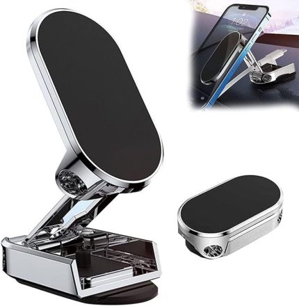 Manyetik Telefon Tutucu, Evrensel Fit Dashboard Telefon Tutucu Araç Için Esnek Kararlı Sabitleme 360 ​​° Döndürme Katlanır Küçülür Mıknatıslı