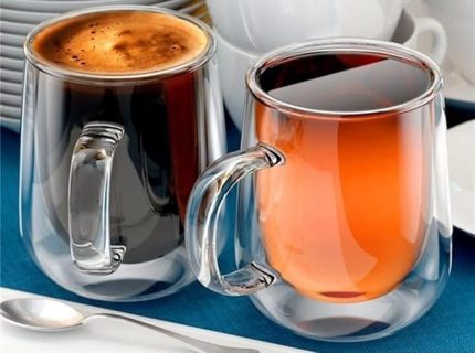 Adet Çift Cidarlı Cam Kupa Bardak 225 ml Çift Camlı Zarif Bardak Kupa