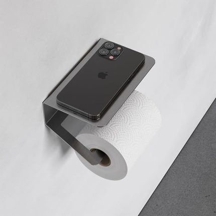 Unique Paslanmaz Çelik İnox Tuvalet Kağıdı Askısı-Raflı ve Kendinden Yapışkanlı Tuvalet Kağıdı WC Kağıt Asacağı