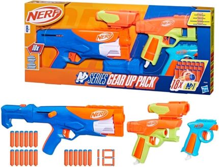 N Series Gear Up Pack, 3x Dart Tabancası, Yalnızca Nerf N Series Dart Tabancalarıyla Uyumlu 18