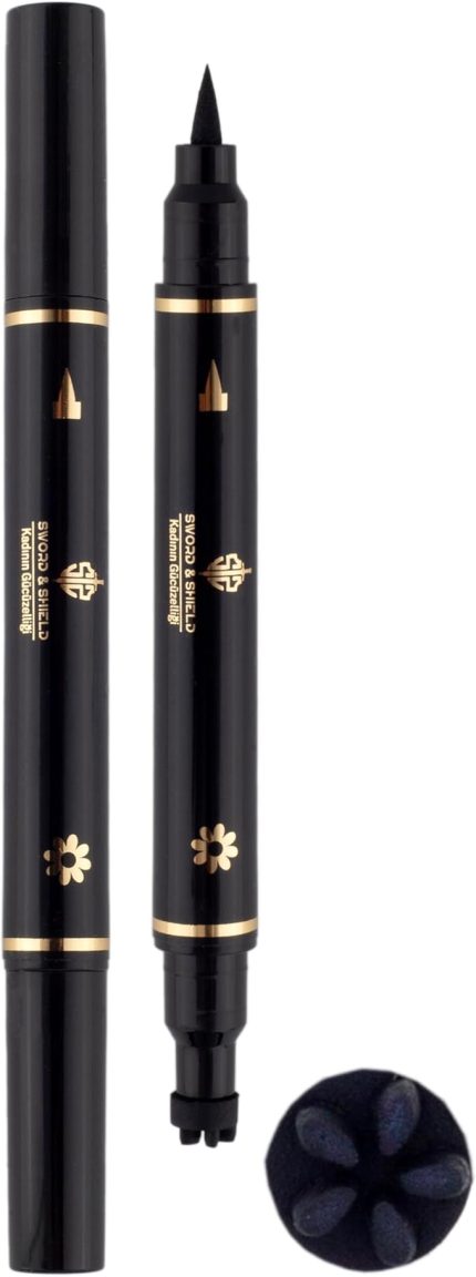 Çift Uçlu Çiçek Desenli Eyeliner