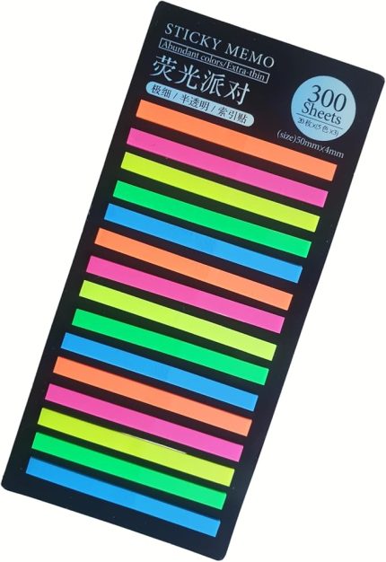 Post-it Sticky Notes Şeffaf Renkli Yapışkan Postit Not Kağıdı Etiketi Kısa Şeritler (Renk 4)