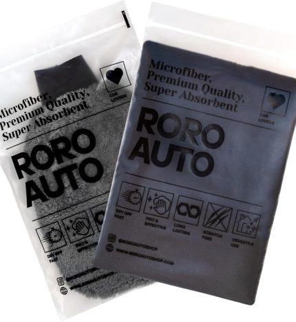 Auto Siyah Mikrofiber Araç Kurulama Havlusu 60X90 ve Oto Yıkama Eldiveni Seti