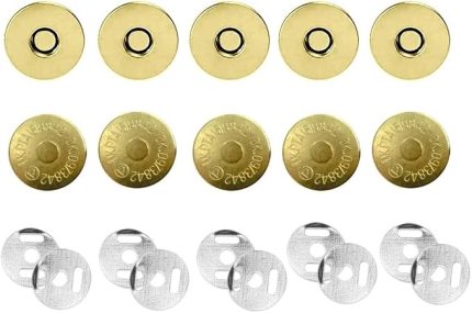 Örgü Çanta Cüzdan Mıknatısı Çıtçıt Mıknatıs Mıknatıslı Çanta Çıtçıtı 100 Set 18 mm Altın Renk