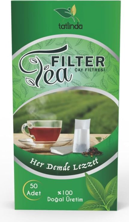 Filter Tea 50'li Büyük Boy L Doğal ağaç liflerinden üretilmiş Çay Filtresi Demleme Poşeti (200 Adet)
