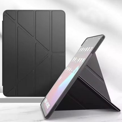 Samsung Galaxy P610 ile uyumlu Tab S6 Lite 10.4 Kılıf Kalem Koyma Bölmeli Stand Olan Uyku Modlu Suni Deri, Yarı transparan Silikon Arka Yüzey ergonomik yapılı, Attravtive Smart Cover