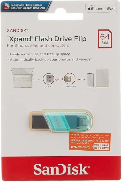 iXpand Flash Drive Flip 64GB, Mint Color