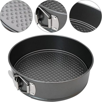 Çelik Teflon® Kek Kalıbı Kilitli Kelepçeli Yanma Yapışma Yapmayan Kilitli Yuvarlak Metal Kalıp