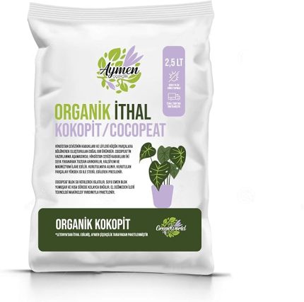 Aymen Organik İthal Cocopeat (İthal Kokopit Çiçek Toprağı) 2,5 Lt