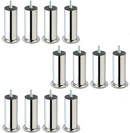 ADET Mobilya Kanepe 15 cm Baza Koltuk Destek Ayağı M8 Civata İnce Diş Krom Ayak Yükseltici