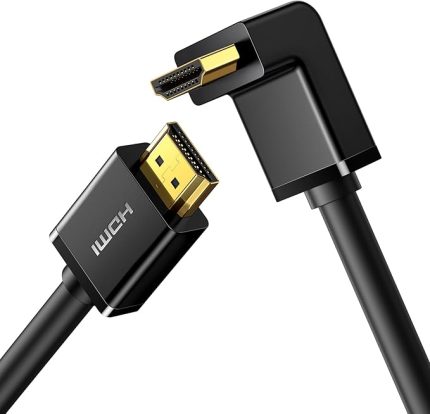 HDMI kablosu 4K açılı 1M 90 derece açılı fiş HDMI açılı kablo 2.0 18 Gbit/s Ethernet HDR 3D ARC destekler, PC, Blue-ray oynatıcı, Xbox360, PS3, PS4 vb. ile uyumludur