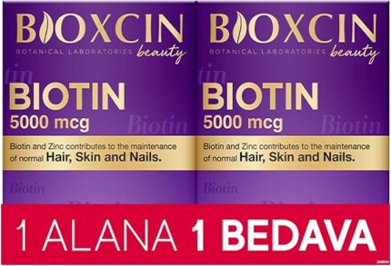 Biozcin Beauty Biotin 5000mcg 30 Tablet 1 Alana 1 Bedava (Toplam 60 Kapsül)