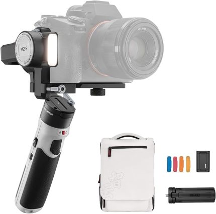 zhi yun Crane M2S Combo[Official] 3 eksenli stabilizatör Gimbal akıllı telefonlar, aksiyon kameraları, kompakt ve hafif hibrit kameralar için