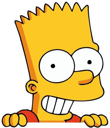 Aksesuar 11 x 9,5 cm Bart Simpson Sticker Araba Laptop Oto Motor Sticker