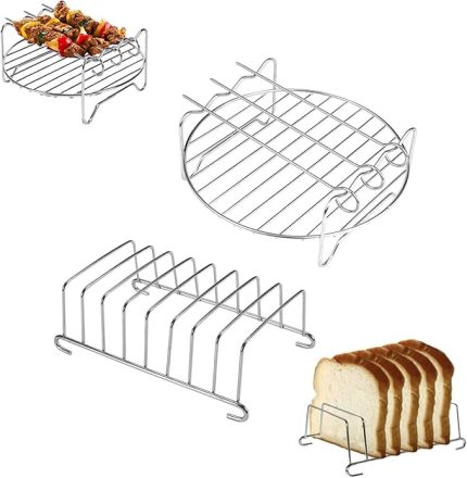 Airfryer Izgara Teli, Universal Boyutta, ÇELİK TEL, Izgara Şiş Ve Ekmek Kızartma Rafı Seti