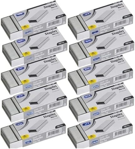 10 Kutu Zımba Teli 10.000 Adet no:10 24/6 Büyük Küçük Zımba Makinesi (24/6 Standart (Büyük))