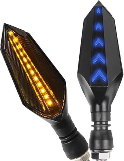 Motosiklet Led Far Sinyal Mavi Sarı Led Işık Gösterge Sinyali Çift Renk Su Geçirmez