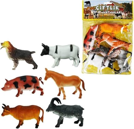 Hayvanları Poşetli 6'lı Hayvan Oyun Seti