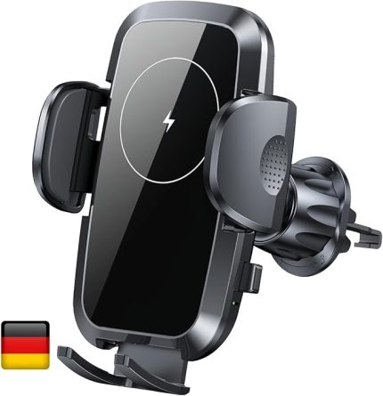 Kablosuz Şarjlı Kancalı Araç İçi Telefon Tutucu 15W - Havalandırma Araba Telefon Tutacağı