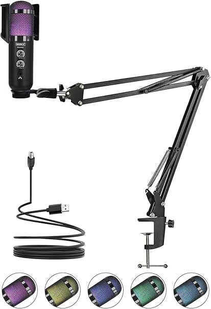 REGARD RGB Set USB Ekholu Oyuncu ve Yayıncı Mikrofonu (Kayıt Gaming Tiktok Twitch Canlı yayın Discord Youtube) - Görsel 2