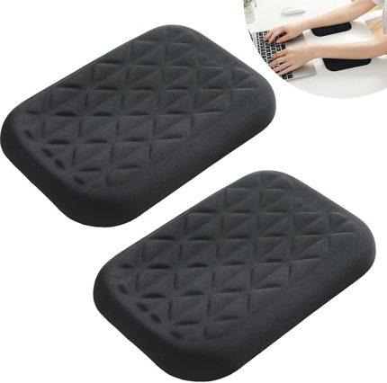Ergonomik Bilek ve Dirsek Dayanağı Pedi, Hafızalı Köpük ve Kaymaz Tabanlı, Dirsek Ağrısını Giderme Kolçak Bilek Desteği (6,3 x 4,3 inç, Siyah, 2 adet)